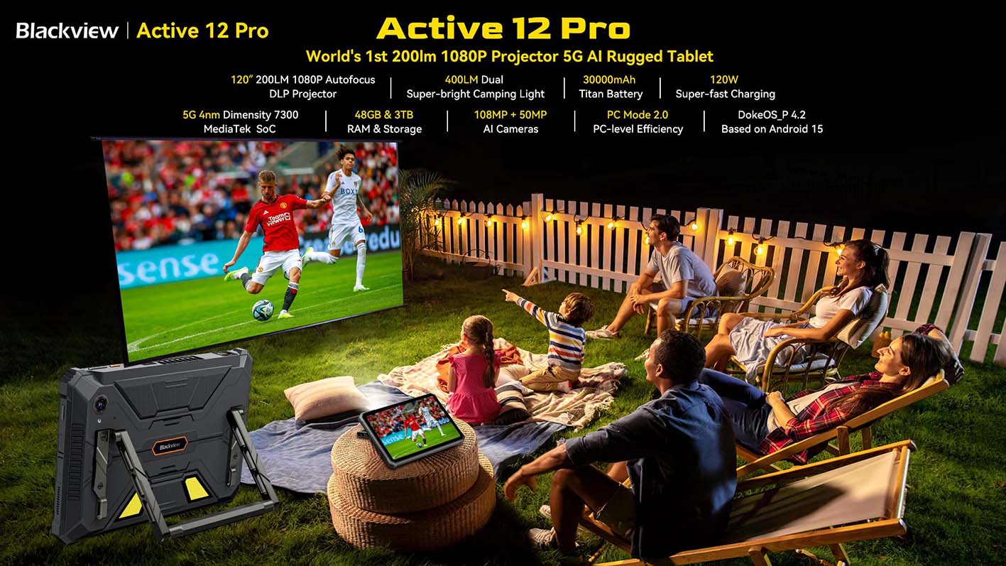 Blackview Active 12 Pro – tablet z projektorem i baterią 30000 mAh-2